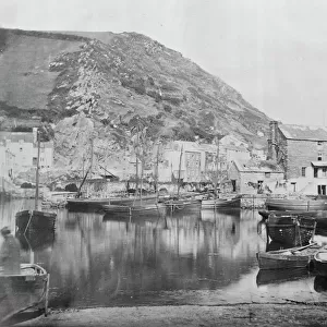 The harbour, Polperro, Cornwall. Probably 1860s-1870s