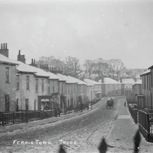 Ferris Town en la nieve, Truro, Cornualles. Principios de 1900 Ferris Town en la nieve, Truro, Cornualles. Principios de 1900