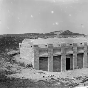 A view of St Pirans Oratory under the new concrete shell, Perranzabuloe, Cornwall. 1910 or soon after