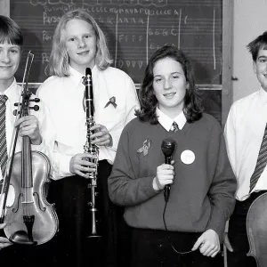 Young Musicians, Fowey, Cornwall. December 1992