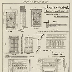 16th Century Woodwork, illustrated from Haddon Hall (engraving)