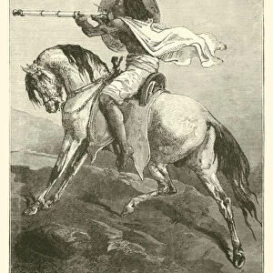 Abyssinian horse-soldier (engraving)