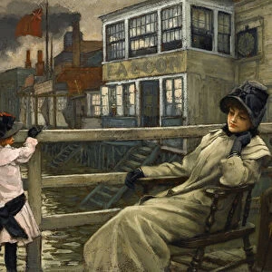 Academic art : Waiting for the ferry par Tissot, James Jacques Joseph (1836-1902)