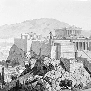 The Acropolis of Athens. Engraving from 1861