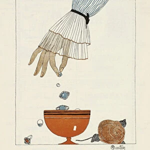 Advertisement for "Tecla", from Gazette de Bon Ton, pub. 1920 (pochoir print)