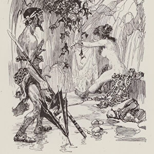 Aeneas and Dido in the grove where they made love after sheltering from a storm (litho)