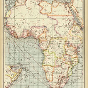Africa, Industries and Communications (colour litho)