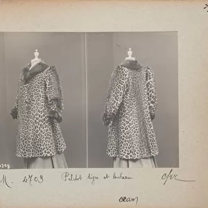 Album Page: House of Worth, Overcoat (Paletot), 1906-08 (b / w photo)