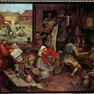 The alchemist Painting by Pieter the Young called Brueghel d Enfer (Breughel