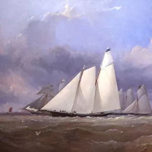 The America at Cowes, 1852 (oil on canvas)