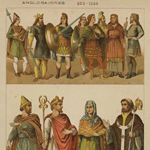 Anglo-Sajones, 500-1000 (colour litho)