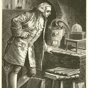 Antoine Lavoisier discovers the composition of Air (engraving)