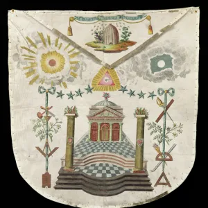 Apron of a Master of the Saint-Julien Lodge in Brioude (painted leather)