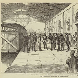 Arrival of Sir Garnet Wolseley at Cairo Railway Station, 15 September (engraving)
