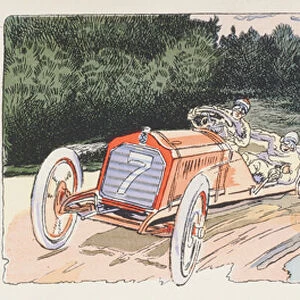 Arthur Duray in his Lorraine-Dietrich competing in the Ardennes rally in 1906, c