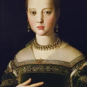 Print of Maria de Medici in Tempera on Panel