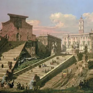 The Piazza del Campidoglio Print by Bellotto