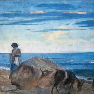 Hirten von der Küste, 1867, von Giovanni Boldini (1842-1931), Tempera auf Wand Hirten von der Küste, 1867, von Giovanni Boldini (1842-1931), Tempera auf Wand