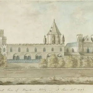 Fine Art Print of Burton-upon-Trent Abbey, 1794 Watercolour