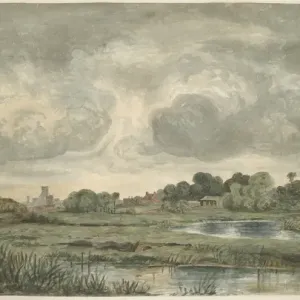 Stafford Distant View Print (English School, 19th cent)