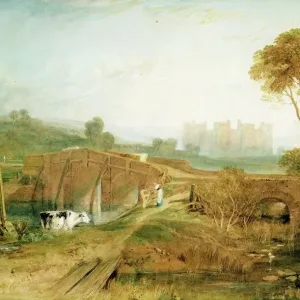 Print of Bodiam Castle from across the river Rother