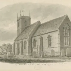 Norbury Church Sepia Wash Print, 1843
