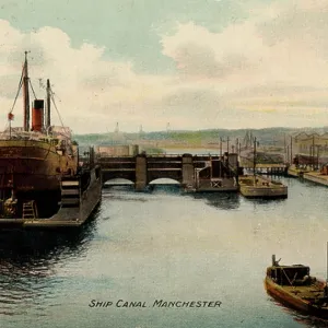 Manchester Ship Canal Print c1907 Manchester Ship Canal Print c1907