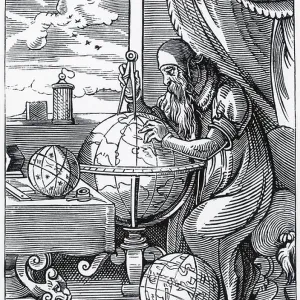Sixteenth Century Woodcut Print of an Astronomer Sixteenth Century Woodcut Print of an Astronomer