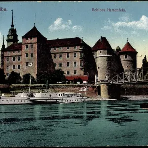 Torgau Elbe Print featuring Hartenfels Castle and Ships Torgau Elbe Print featuring Hartenfels Castle and Ships