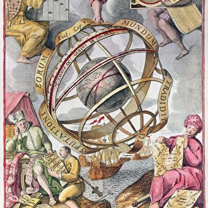 Astronomy (coloured engraving)