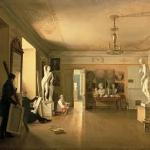 Atelier of the artist Alexey Venetsianov (1780-1847) 1827 (oil on canvas)