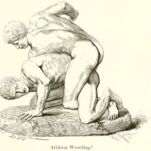 Athletes Wrestling (engraving)