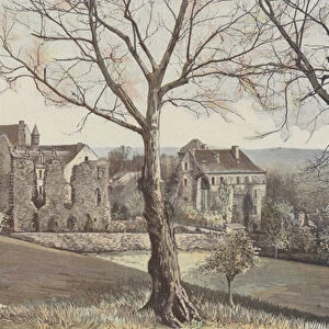 Aubazine, Vue d ensemble de l ancienne Abbaye (colour photo)