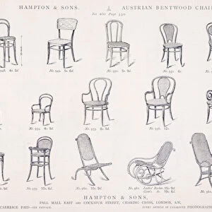 Austrian Bentwood Chairs from Hampton and Sons Catalogue of furniture, 1902