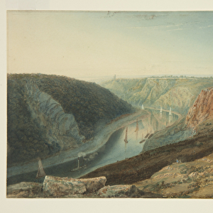 The Avon Gorge from Near Clifton Observatory, c. 1825 (w / c & bodycolour on paper)