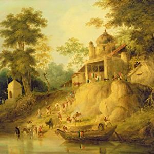 The Banks of the Ganges, c.1820-30 (oil on canvas)