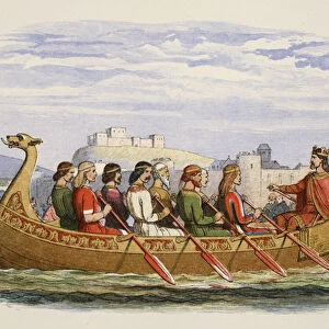 The barge of Edgar manned by eight kings on the Dee, 973 AD