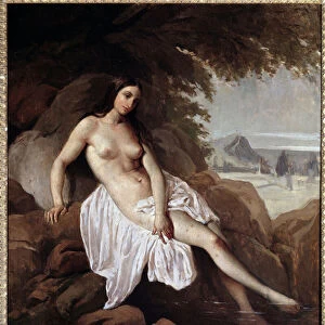 The Bather Painting by Francesco Hayez (1791-1882) 1832 Dim 63x56 cm Bergamo