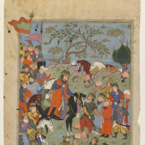 Battle scene from a Shahnama (Book of kings), 1580 (opaque watercolor
