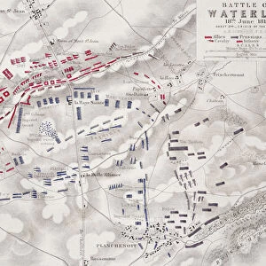Battle of Waterloo, 18th June 1815, Sheet 2nd, Crisis of the Battle (engraving