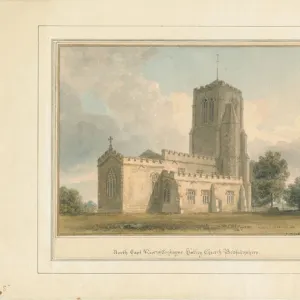 Bedfordshire - Cockayne Hatley Church, 1817 (w / c on paper)