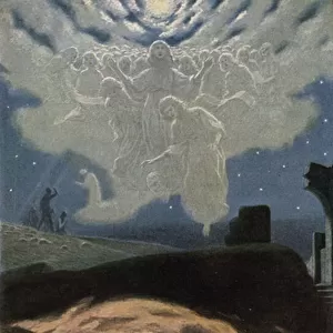 The birth of Jesus (colour litho)
