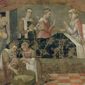 Birth of the Virgin (tempera on panel)