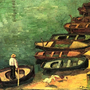 Boats at Pont-Aven, Brittany, 1890 (oil on canvas)