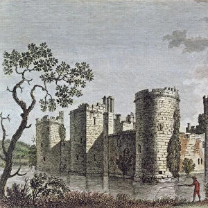 Bodiam Castle, Sussex, 6th July 1777 (colour engraving)