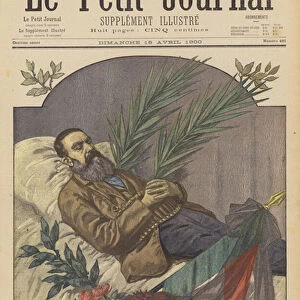 Boer General Piet Joubert on his deathbed, Pretoria, South Africa (colour litho)