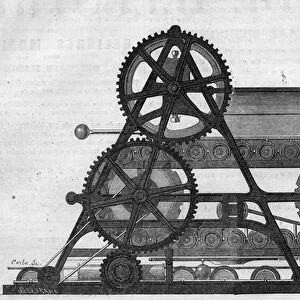 Brick making machine (Milch system), 1863. Engraving in "