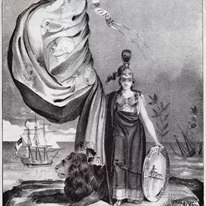 Britannia and the Reform Act of 1832 (litho)