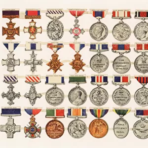 British military medals (colour litho)