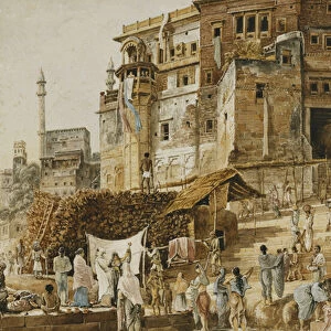 Bruhma Ghat, Benares, India 1830s